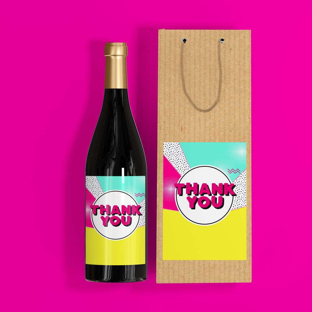 6 x Thank You Bag & Wine Label #1 image